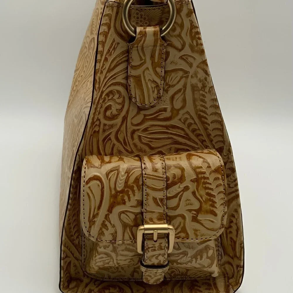 NEW Embossed Floral Gold Toned Leather HYPE Handbag